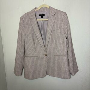 Ann Taylor The Hutton Women's Pinstripe Blazer - Tan and Gray